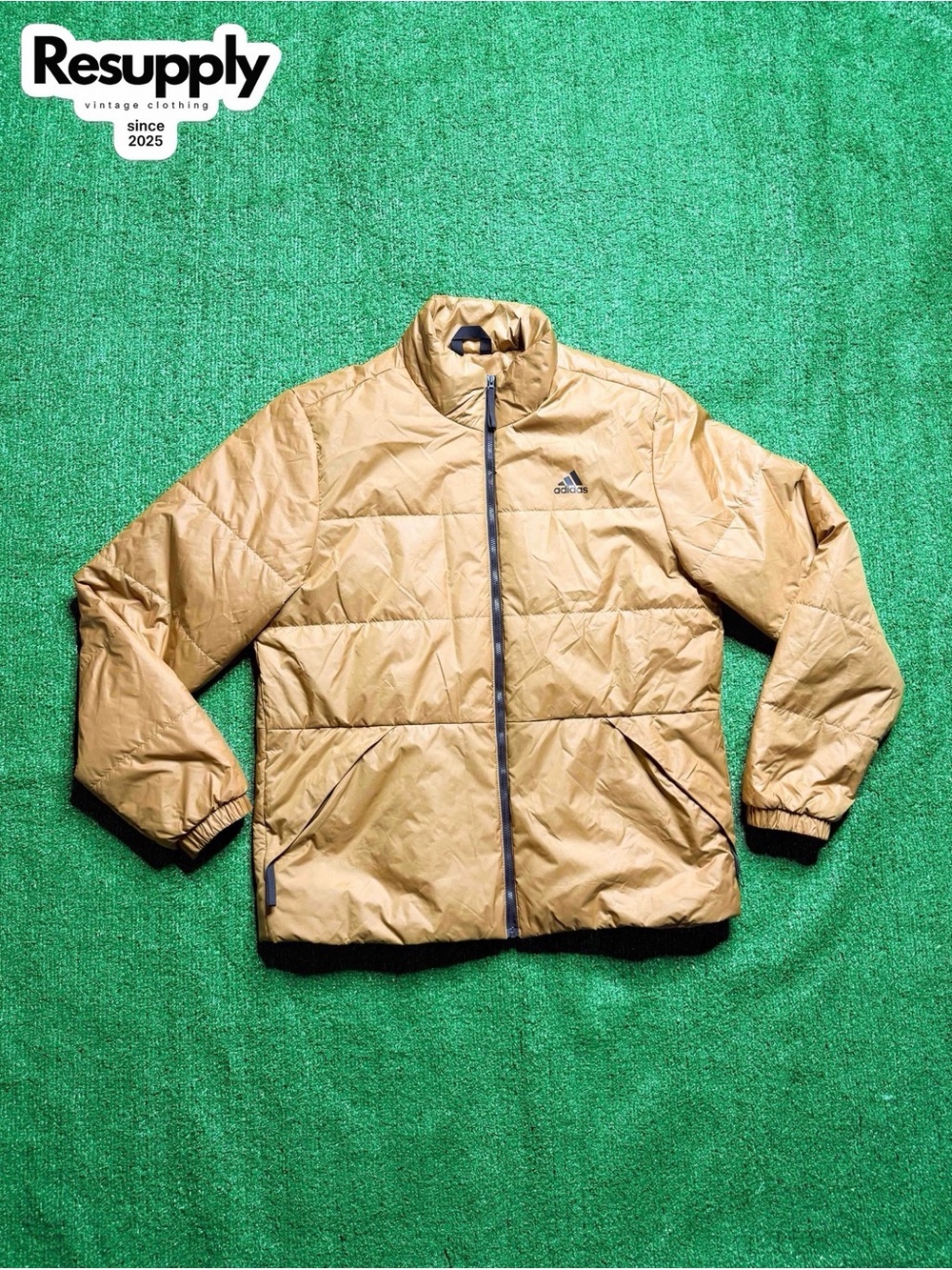 adidas Tan Quilted Puffer Jacket
